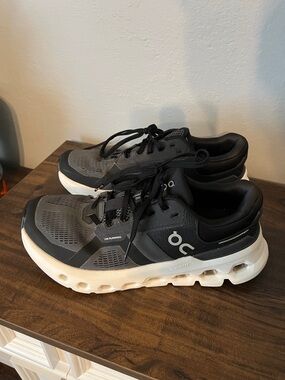 On Cloud Running Shoes in Black and Gray